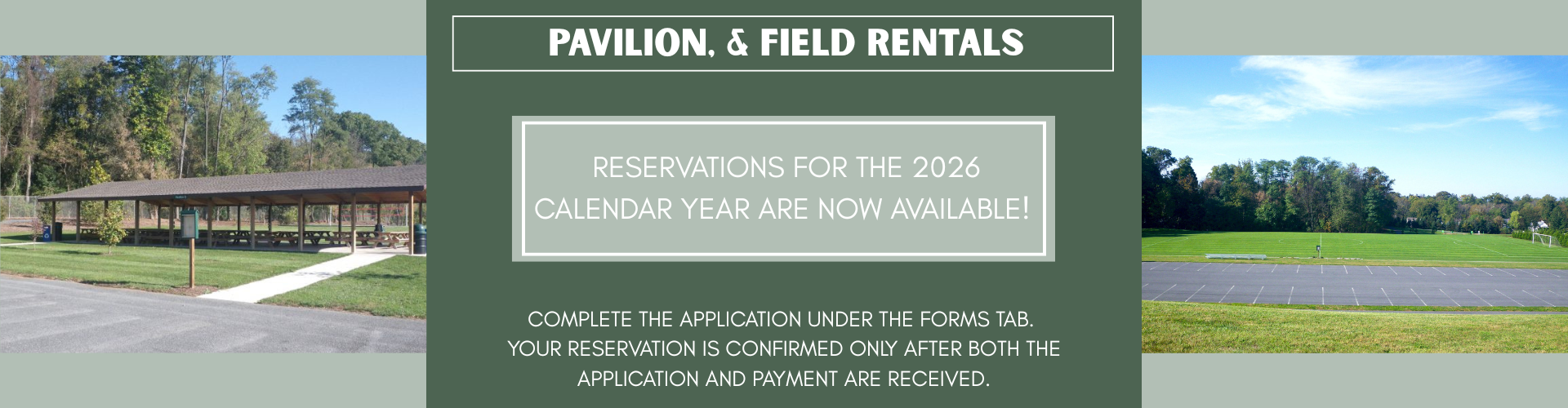 Pavilion & Field Rentals 2026